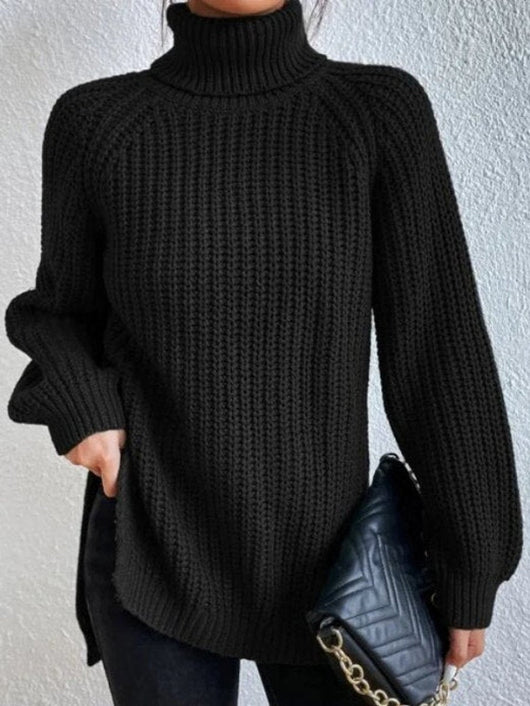 Amelie | Strickpullover Damen Oversize Rollkragen Grobstrick Pullover