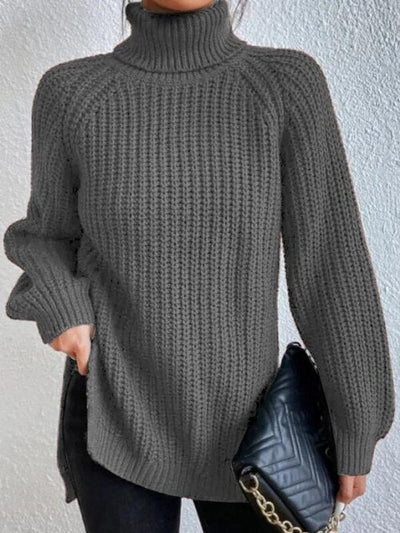 Amelie | Strickpullover Damen Oversize Rollkragen Grobstrick Pullover
