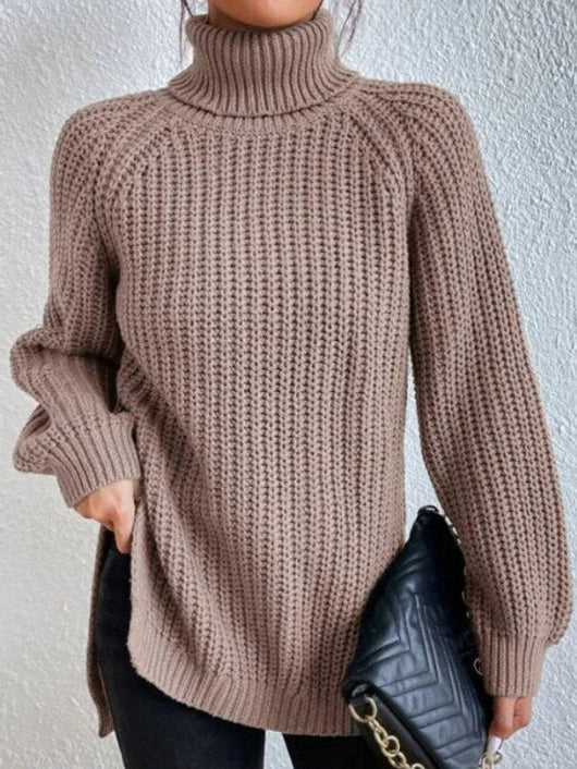 Amelie | Strickpullover Damen Oversize Rollkragen Grobstrick Pullover
