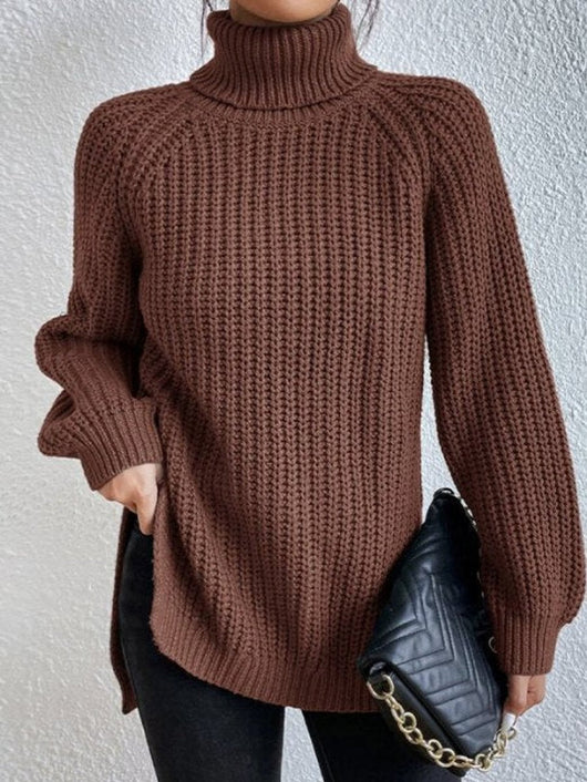 Amelie | Strickpullover Damen Oversize Rollkragen Grobstrick Pullover