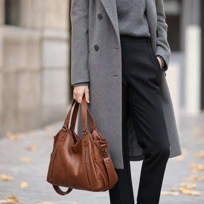 Woman carrying the Tarrington Weekender