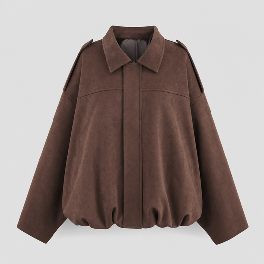 Thurlow Suede-Touch Zip Jacket in coffee brown, product shot