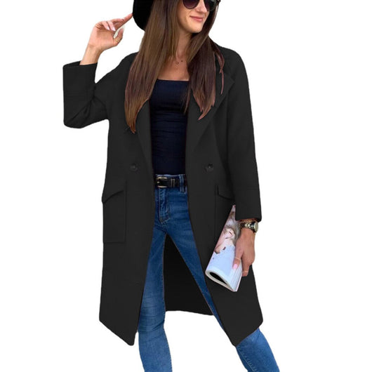 Mia | Trenchcoat Damen Eleganter Doppelreihiger Mantel mit Reverskragen
