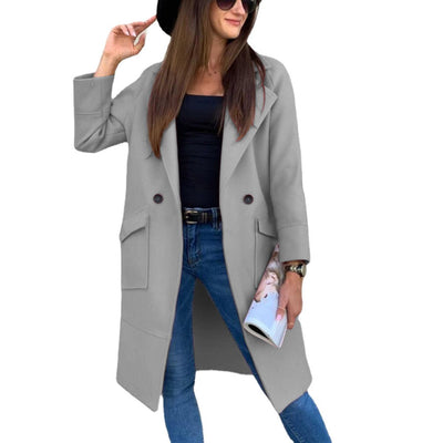 Mia | Trenchcoat Damen Eleganter Doppelreihiger Mantel mit Reverskragen