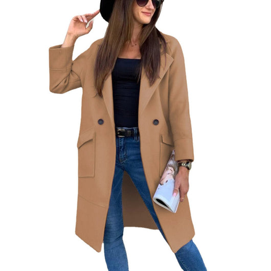 Mia | Trenchcoat Damen Eleganter Doppelreihiger Mantel mit Reverskragen