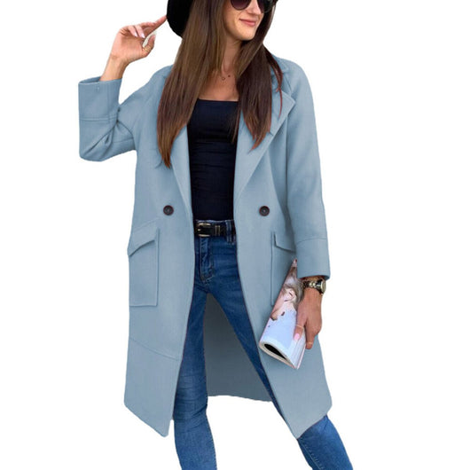Mia | Trenchcoat Damen Eleganter Doppelreihiger Mantel mit Reverskragen