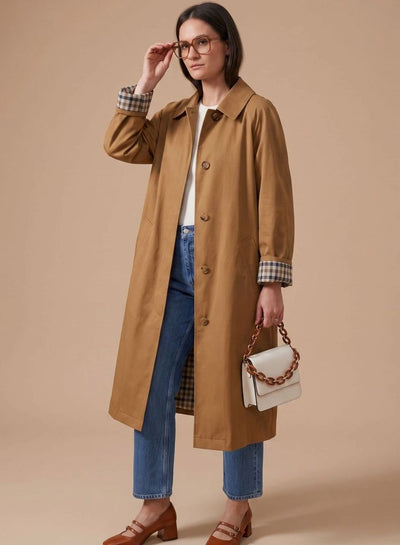 Johanna | Trenchcoat Damen Langer Eleganter Mantel mit Seitentaschen