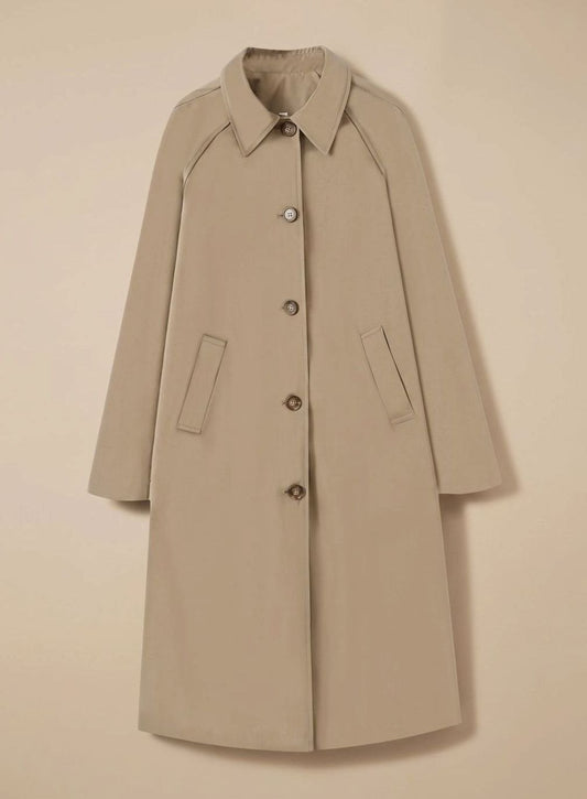 Johanna | Trenchcoat Damen Langer Eleganter Mantel mit Seitentaschen