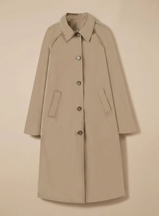 Johanna | Trenchcoat Damen Langer Eleganter Mantel mit Seitentaschen