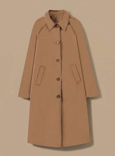 Johanna | Trenchcoat Damen Langer Eleganter Mantel mit Seitentaschen