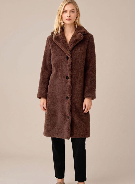 Clara | Trenchcoat Damen Oversized Langer Plüsch Mantel