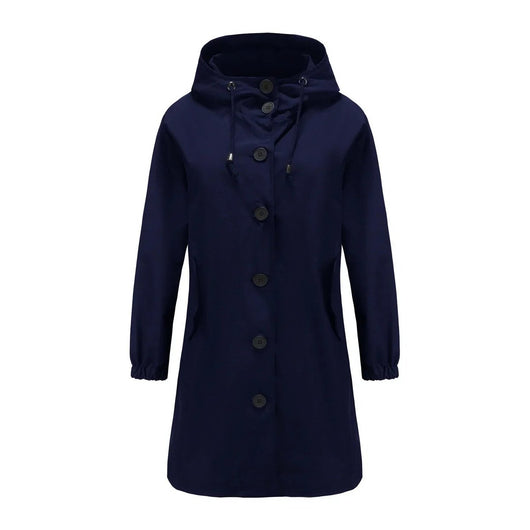 Emilia | Trenchcoat Damen Wasserabweisender Langer Mantel mit Kapuze
