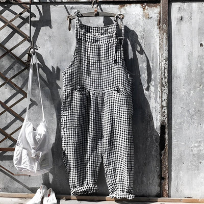 Simon | Unisex Vintage Gestreifter Loose-Fit Latzhosen Overall