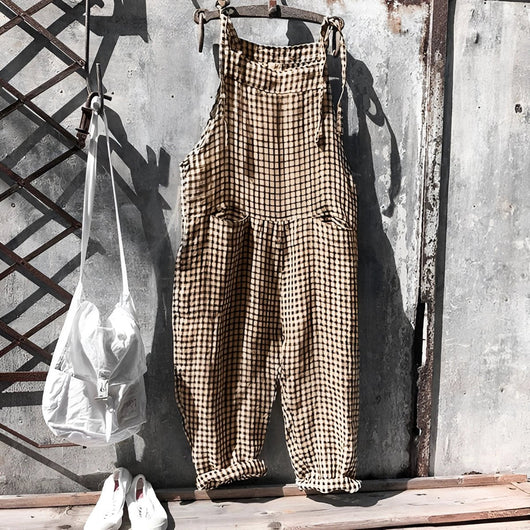 Simon | Unisex Vintage Gestreifter Loose-Fit Latzhosen Overall