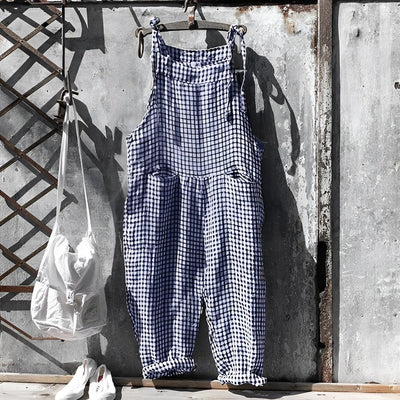 Simon | Unisex Vintage Gestreifter Loose-Fit Latzhosen Overall