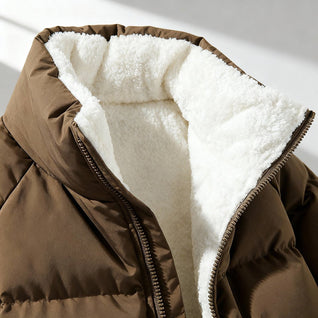 Charlotte | Winterjacke Damen Fleecegefütterte Kapuzen-Pufferjacke