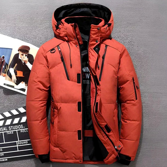 Greta | Winterjacke Damen Gefütterte Kapuzenjacke mit Reißverschlusstaschen