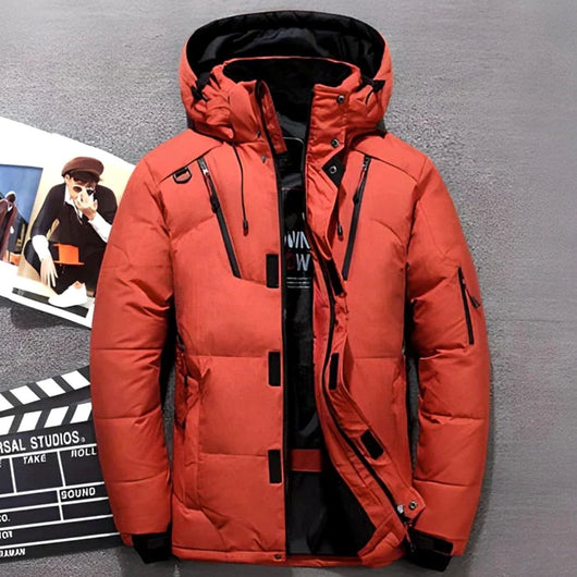 Greta | Winterjacke Damen Gefütterte Kapuzenjacke mit Reißverschlusstaschen