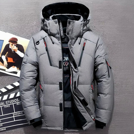 Greta | Winterjacke Damen Gefütterte Kapuzenjacke mit Reißverschlusstaschen