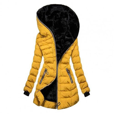 Annika | Winterjacke Damen Lang Gesteppt Fleecegefüttert Reißverschluss