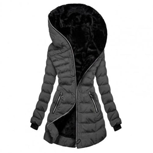 Annika | Winterjacke Damen Lang Gesteppt Fleecegefüttert Reißverschluss