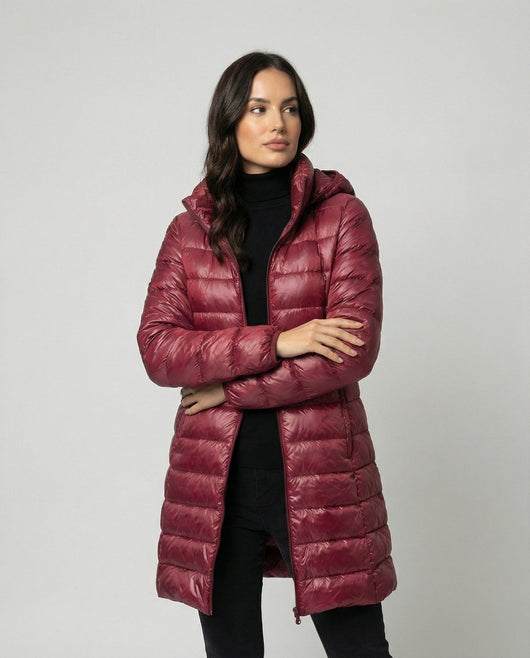 Annika | Winterjacke Damen Ultraleichte Slim-Fit Daunenjacke mit Kapuze