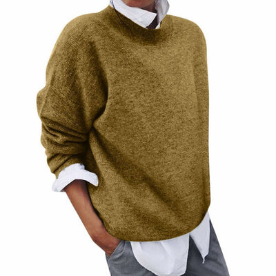 Annika | Wollpullover für Damen Oversized Rundhals Strickpullover