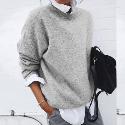 Annika | Wollpullover für Damen Oversized Rundhals Strickpullover