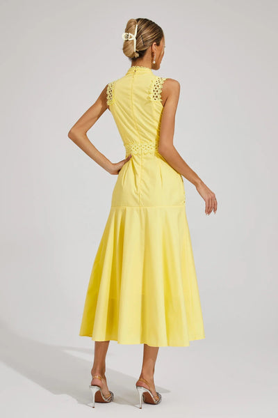 Caroline | Ärmelloses Spitzen-Midikleid für Hochzeitsgäste