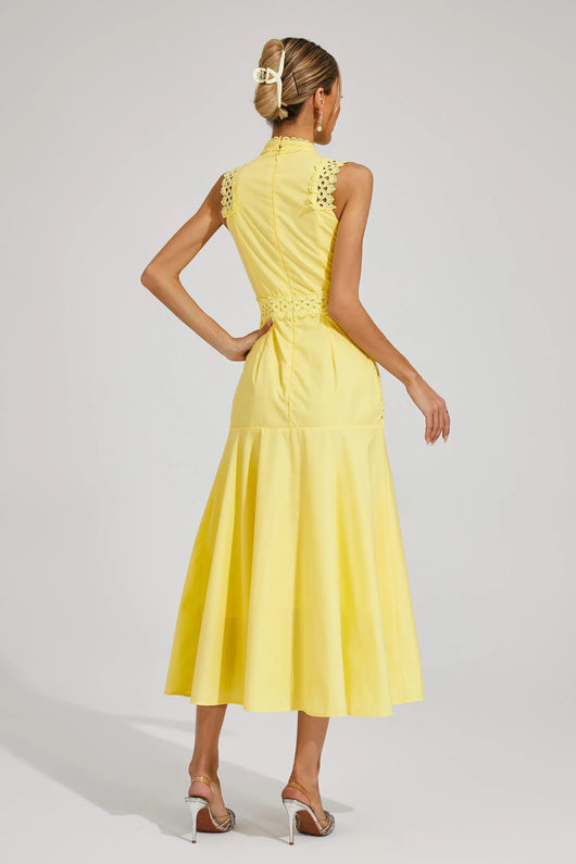 Caroline | Ärmelloses Spitzen-Midikleid für Hochzeitsgäste