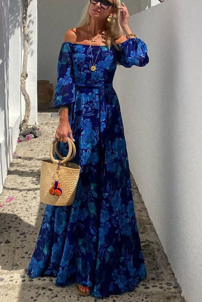 Isla | Florales Damen-Maxikleid mit schulterfreiem Design für Hochzeiten und Abendveranstaltungen